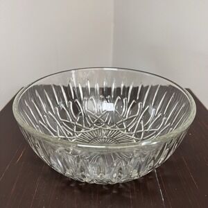 Pasari Crystal 8" Fruit Salad Vegetable Serving Bowl Cut Vertical Loop Design